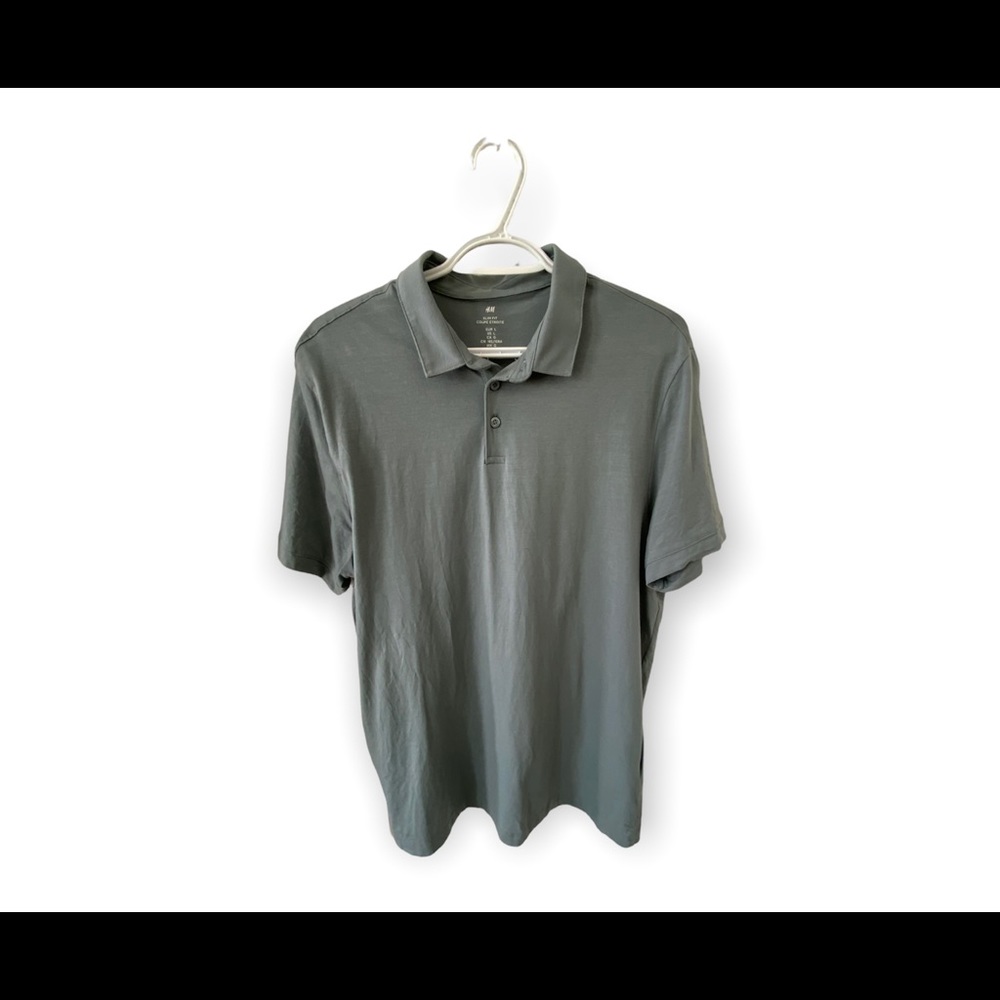 Gray Green Slim Fit Polo from H&M. Men’s Large.